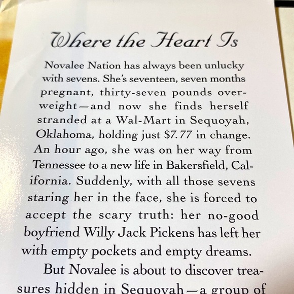 WHERE THE HEART IS - NOVALEE NATION by BILLIE LETTS OPRAH’S BOOK CLUB HARDBACK - Picture 4 of 5
